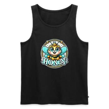 Oh Honey - Bees Illustration - Men's Premium Organic Tank Top - black - Front - Michal (187cm)