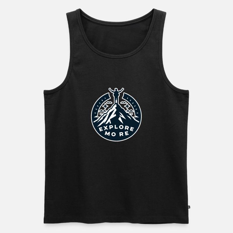 Explore more - Wanderer - Men's Premium Organic Tank Top - black