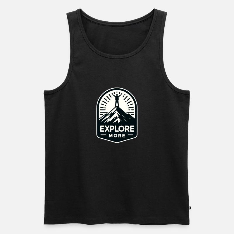 Explore more - Wanderer - Men's Premium Organic Tank Top - black
