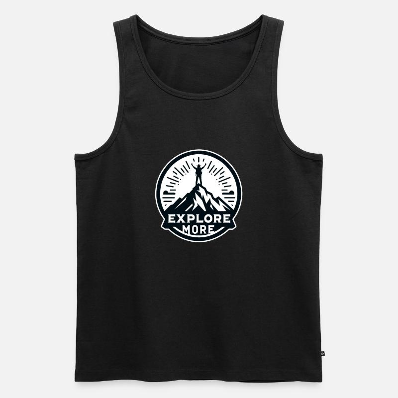 Explore more - Wanderer - Männer Premium Bio Tank Top - Schwarz