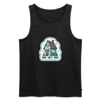 Home Sweet Home - House Illustration - Men's Premium Organic Tank Top - black - Front - AI Model Male 178 light (178cm)
