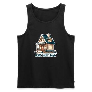 Home Sweet Home - House Illustration - Men's Premium Organic Tank Top - black - Front - AI Model Male 178 light (178cm)