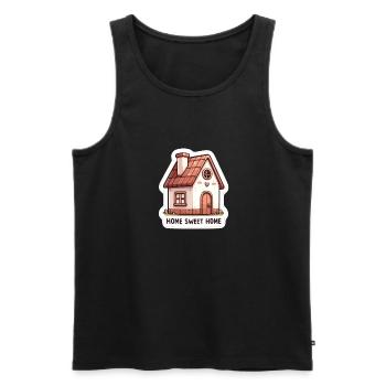 Home Sweet Home - House Illustration - Men's Premium Organic Tank Top - black - Front - AI Model Male 178 light (178cm)