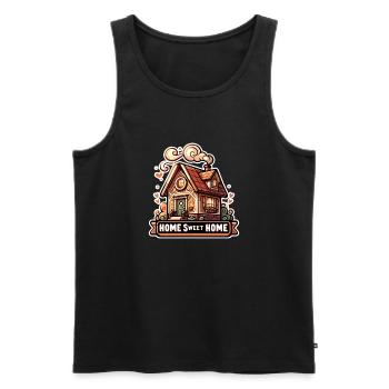 Home Sweet Home - House Illustration - Men's Premium Organic Tank Top - black - Front - AI Model Male 178 light (178cm)
