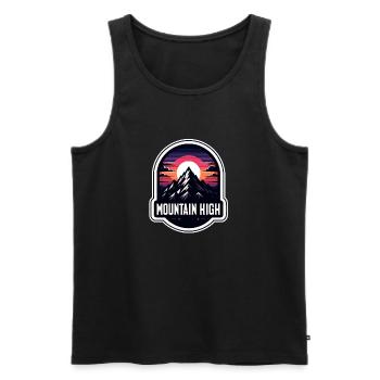 Mountain High - Berg Illustration - Men's Premium Organic Tank Top - black - Front - AI Model Male 178 light (178cm)