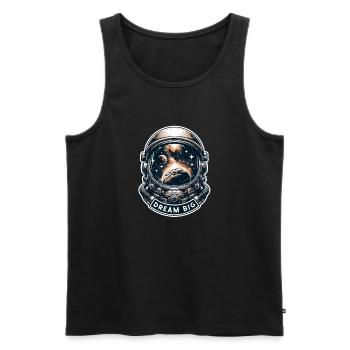 Dream Big - Astronaut Illustration - Männer Premium Bio Tank Top - Schwarz - Vorne - Michal (187cm)