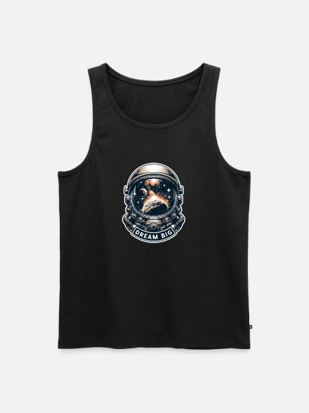 Dream Big - Astronaut Illustration - Men's Premium Organic Tank Top - black
