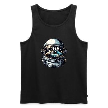 Dream Big - Astronaut Illustration - Männer Premium Bio Tank Top - Schwarz - Vorne - Michal (187cm)