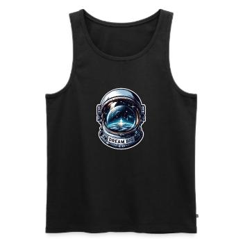 Dream Big - Astronaut Illustration - Männer Premium Bio Tank Top - Schwarz - Vorne - Michal (187cm)