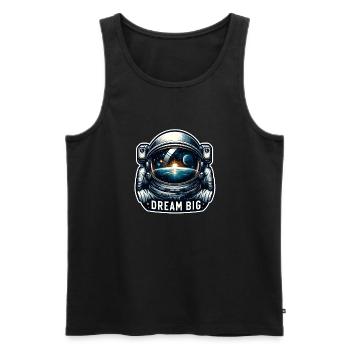 Dream Big - Astronaut Illustration - Männer Premium Bio Tank Top - Schwarz - Vorne - Michal (187cm)
