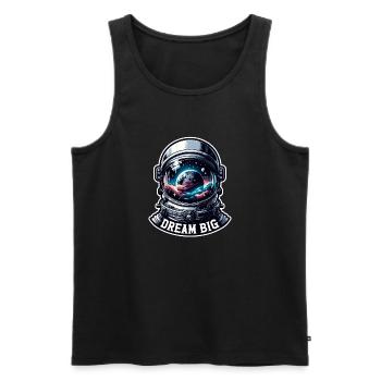 Rêver grand - Illustration d’astronaute - Débardeur bio Premium Homme - noir - Devant - Michal (187cm)