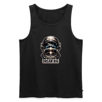Dream Big - Astronaut Illustration - Männer Premium Bio Tank Top - Schwarz - Vorne - Michal (187cm)