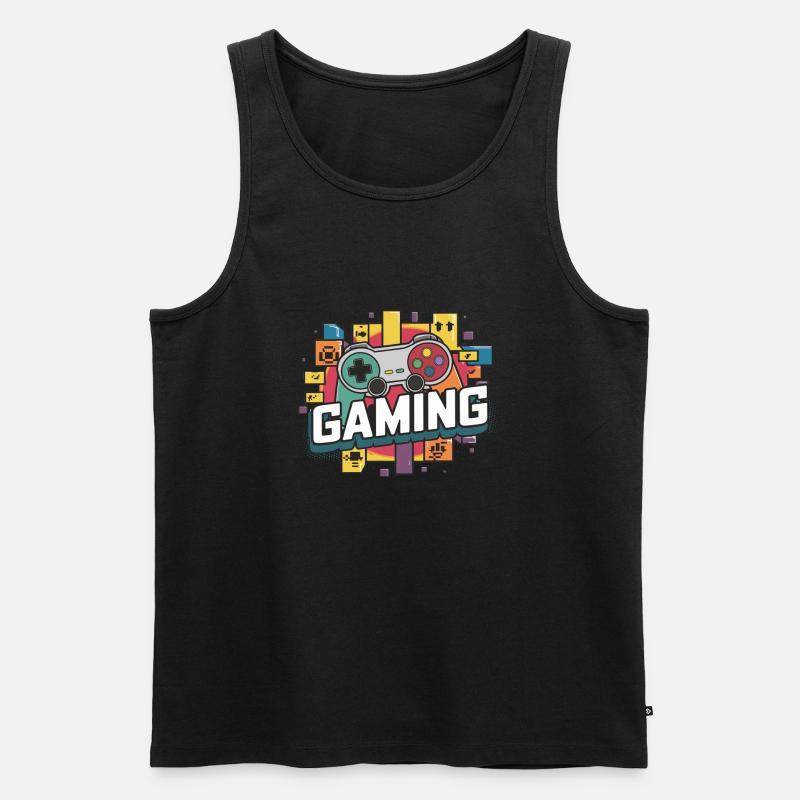 Gaming - Controller - Männer Premium Bio Tank Top - Schwarz