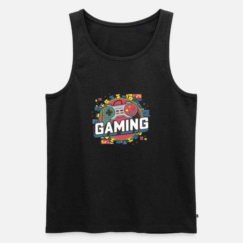 Gaming - Controller - Männer Premium Bio Tank Top - Schwarz