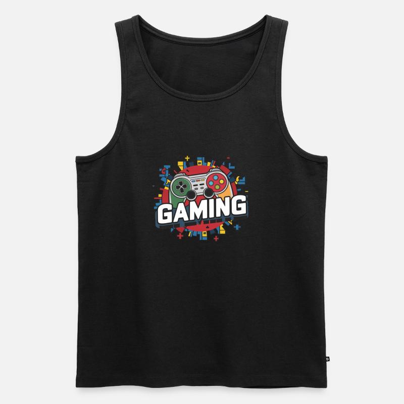 Gaming - Controller - Männer Premium Bio Tank Top - Schwarz