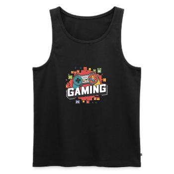 Gaming - Controllers - Men's Premium Organic Tank Top - black - Front - AI Model Male 178 light (178cm)