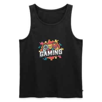 Gaming - Controllers - Men's Premium Organic Tank Top - black - Front - AI Model Male 178 light (178cm)