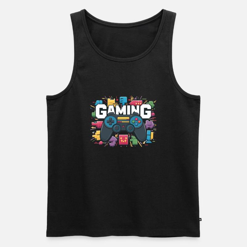 Gaming - Controller - Männer Premium Bio Tank Top - Schwarz