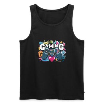 Gaming - Controllers - Men's Premium Organic Tank Top - black - Front - AI Model Male 178 light (178cm)