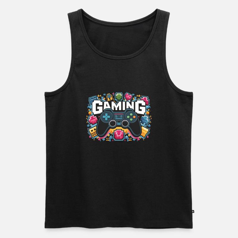 Gaming - Controller - Männer Premium Bio Tank Top - Schwarz