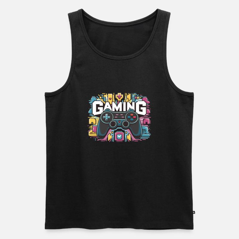 Gaming - Controller - Männer Premium Bio Tank Top - Schwarz