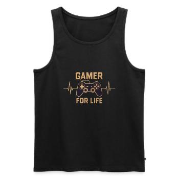 Gamer pour la vie - Débardeur bio Premium Homme - noir - Devant - Michal (187cm)