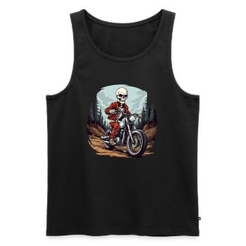 Skelett Motorradfahrer / Motorrad Skelette - Männer Premium Bio Tank Top - Schwarz - Vorne - AI Model Male 178 light (178cm)