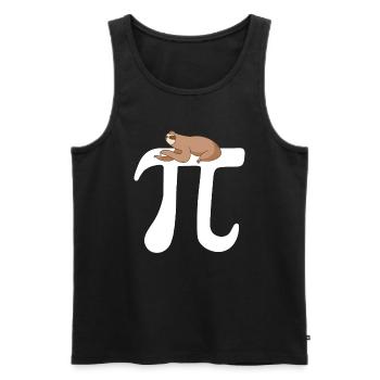 Math Sloth Pi - Men's Premium Organic Tank Top - black - Front - Michal (187cm)