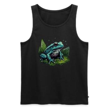 Blue poison dart frog frog tree climber - Men's Premium Organic Tank Top - black - Front - AI Model Male 178 light (178cm)