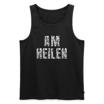 Am heilen - Shirt - Men's Premium Organic Tank Top - black - Front - AI Model Male 178 light (178cm)