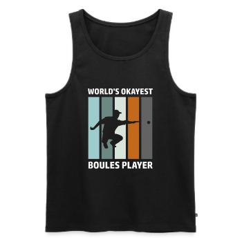 World's Okayest Boules Player Boule Boccia - Men's Premium Organic Tank Top - black - Front - AI Model Male 178 light (178cm)