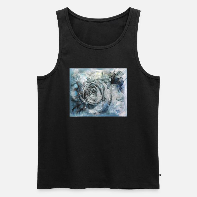 Rose - Männer Premium Bio Tank Top - Schwarz