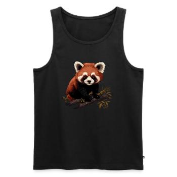 Chat Panda Rouge Ours Panda Rouge Bébé - Débardeur bio Premium Homme - noir - Devant - Michal (187cm)