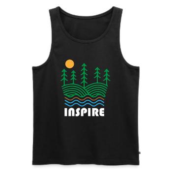 Trees Land Water Inspire Nature - Men's Premium Organic Tank Top - black - Front - AI Model Male 178 light (178cm)