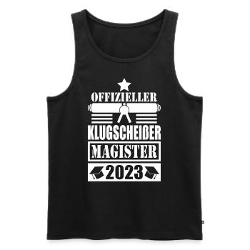 Magister Abschluss 2023 offizieller Klugscheißer - Männer Premium Bio Tank Top - Schwarz - Vorne - Michal (187cm)