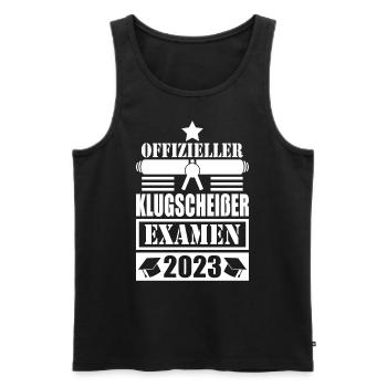 Examen Abschluss 2023 offizieller Klugscheißer - Männer Premium Bio Tank Top - Schwarz - Vorne - Michal (187cm)
