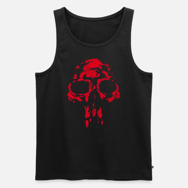 Skull - Neanderthaler ROT - Männer Premium Bio Tank Top - Schwarz