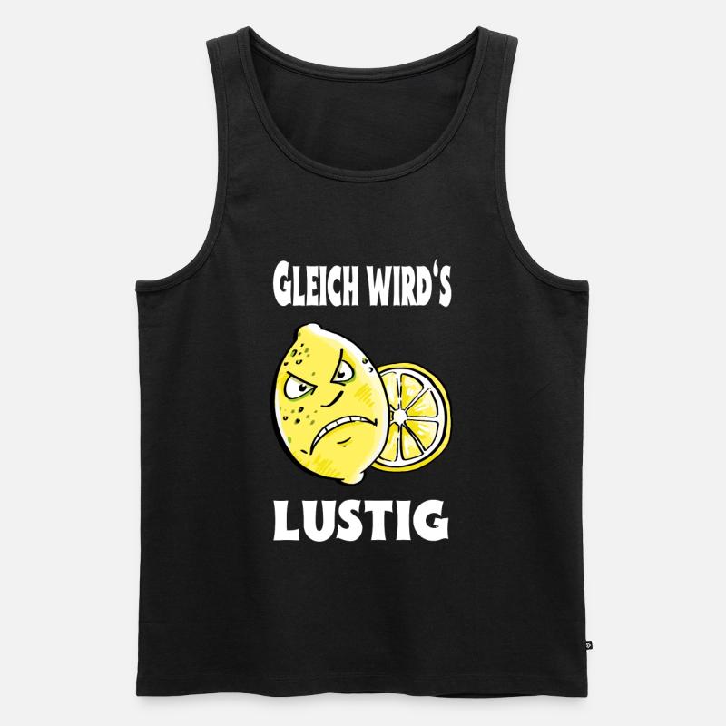 Gleich wird es lustig - Zitrone - Sauer - Männer Premium Bio Tank Top - Schwarz