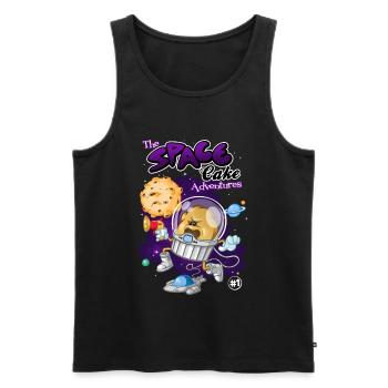 Space cake - Men's Premium Organic Tank Top - black - Front - AI Model Male 178 light (178cm)