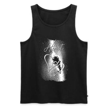 Two Hearts - Men's Premium Organic Tank Top - black - Front - Michal (187cm)