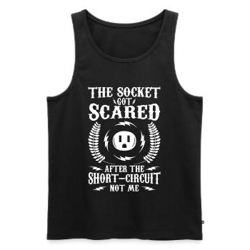 Funny electrician saying - Men's Premium Organic Tank Top - black - Front - Michal (187cm)