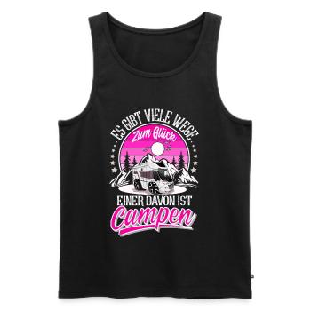 Camping Camper Campen - Männer Premium Bio Tank Top - Schwarz - Vorne - Michal (187cm)