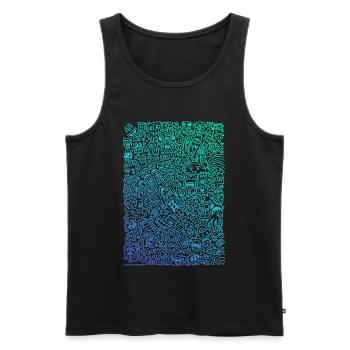 Doodle Paragliders color gradient - Men's Premium Organic Tank Top - black - Front - AI Model Male 178 light (178cm)