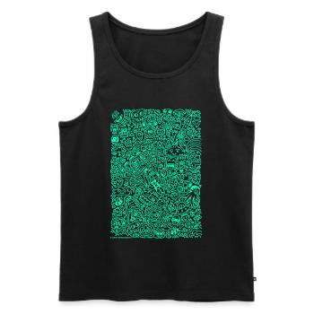 Doodle Paragliders mint - Men's Premium Organic Tank Top - black - Front - AI Model Male 178 light (178cm)