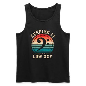 Bass Clef Keeping It Low Key Bass Player - Men's Premium Organic Tank Top - black - Front - AI Model Male 178 light (178cm)