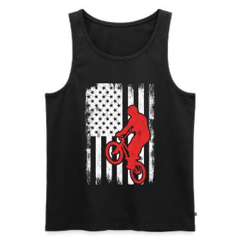 Drapeau BMX USA - Débardeur bio Premium Homme - noir - Devant - Michal (187cm)