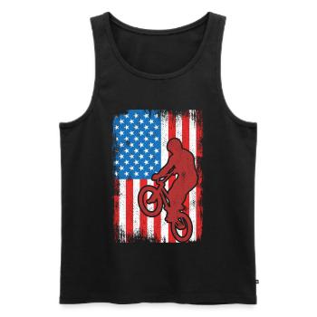 BMX États-Unis - Débardeur bio Premium Homme - noir - Devant - AI Model Male 178 light (178cm)