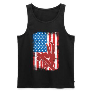 Judo USA Flagge - Männer Premium Bio Tank Top - Schwarz - Vorne - AI Model Male 178 light (178cm)