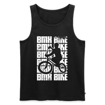 Vélo BMX - Débardeur bio Premium Homme - noir - Devant - AI Model Male 178 light (178cm)
