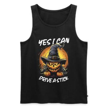 Yes I Can Drive a Stick Halloween - Men's Premium Organic Tank Top - black - Front - AI Model Male 178 light (178cm)